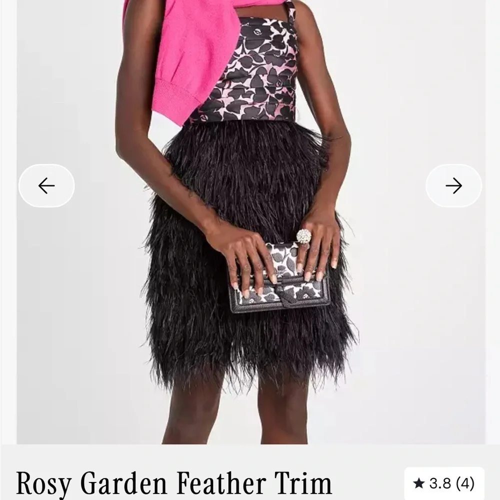Kate Spade Black and Pink Feather Dress